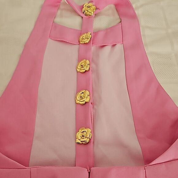 Sunfere Formal Party Open Back Mini Dress Pink Large - Picture 13 of 16